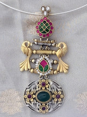 Antique Silver Hasli with Peacock Pendant