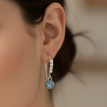 Load image into Gallery viewer, Silver Dangling Earrings with Colorful Beads