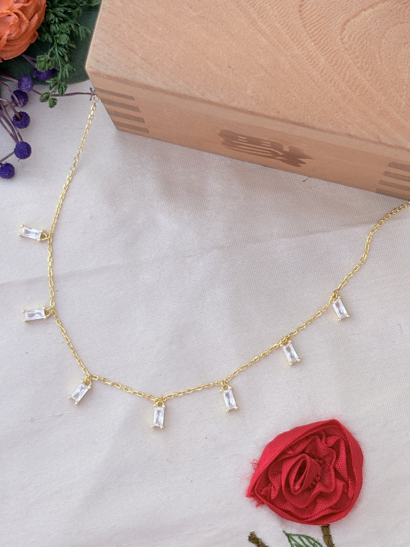 Gold Plated Stone Drop Chain