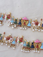 Load image into Gallery viewer, Enamelled Rajasthani Wedding Procession Payal / Anklet
