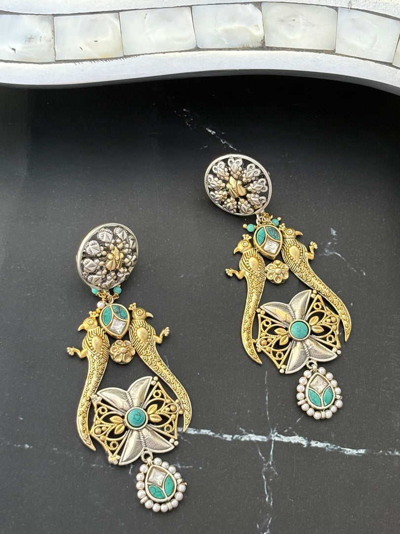 Peacock Harmony Statement Earrings