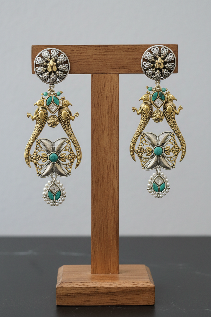 Peacock Harmony Statement Earrings