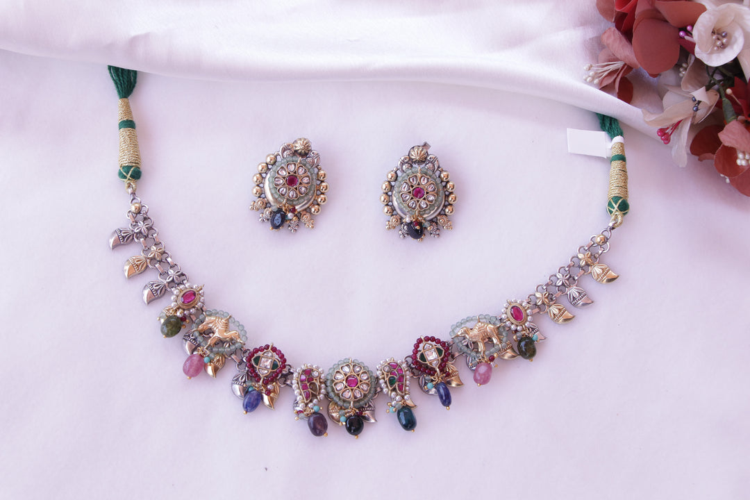 Temple Charm Kundan Necklace Set