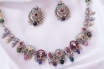Load image into Gallery viewer, Temple Charm Kundan Necklace Set