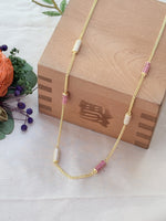 Load image into Gallery viewer, Pink &amp; White Stone Barrel Chain

