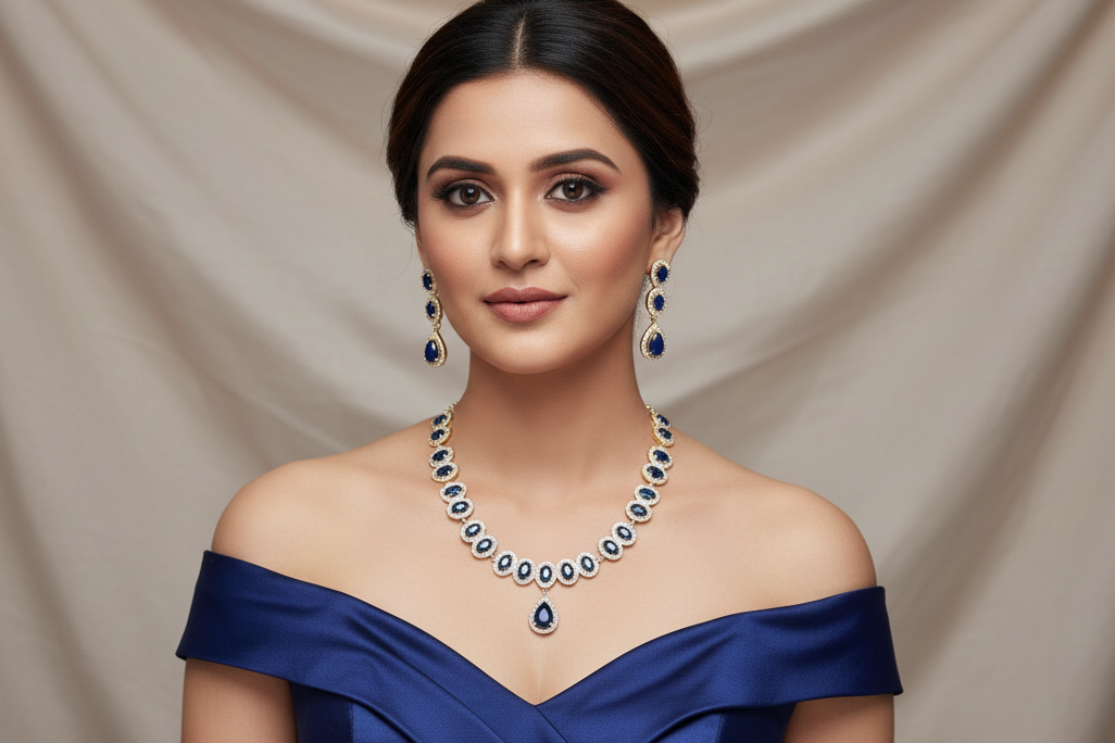 Sapphire Necklace Set