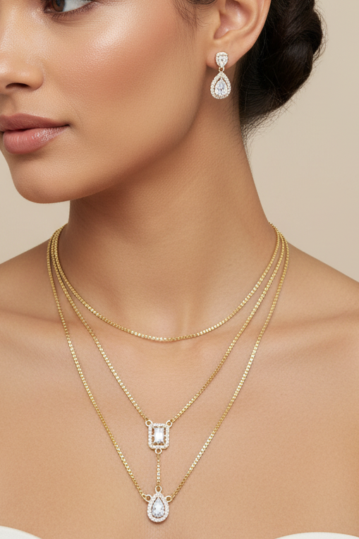 Layered Teardrop Necklace