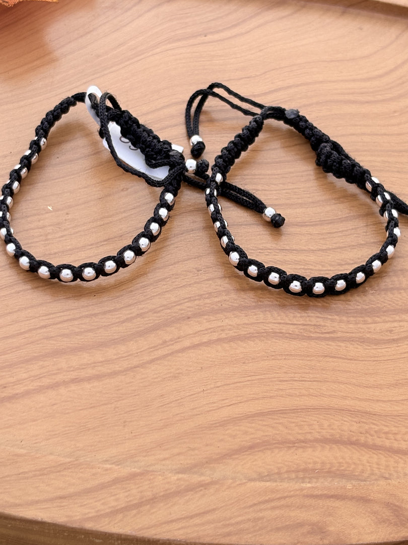 Evil Eye Silver Bead Bracelet