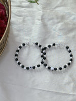 Load image into Gallery viewer, Silver Black Bead Baby Kada
