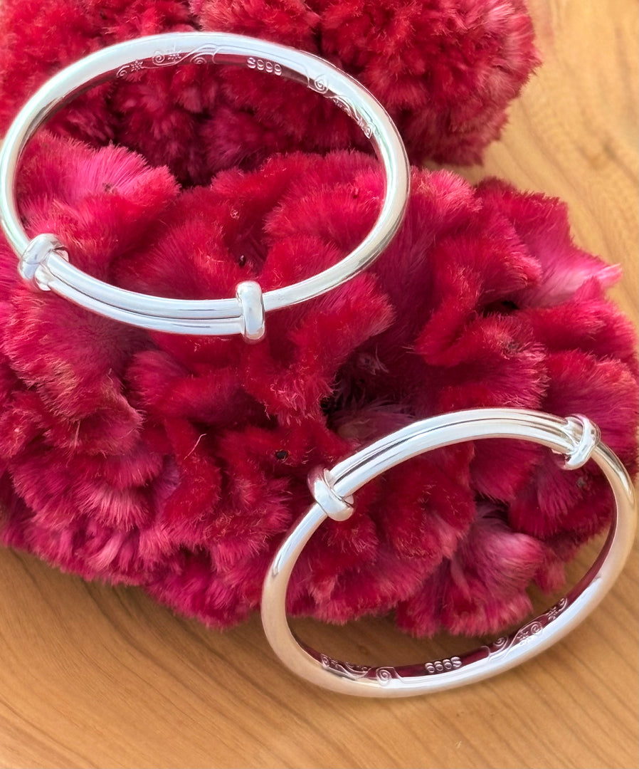 Plain Silver Kids Bangles