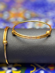 Simple Gold-Finish Adjustable Bangles