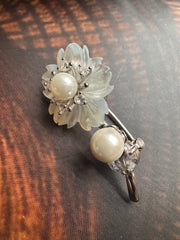 Floral Pearl Silver Brooch