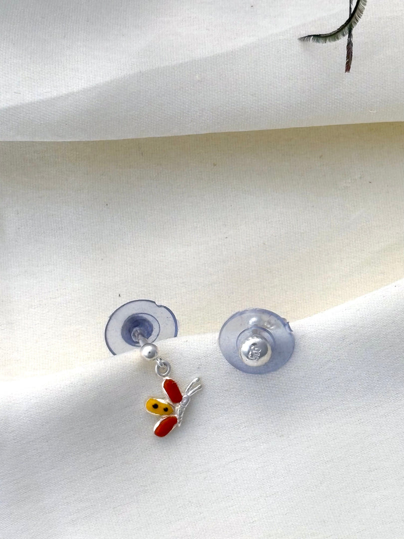 Flutter Charm 925 Silver Butterfly Studs