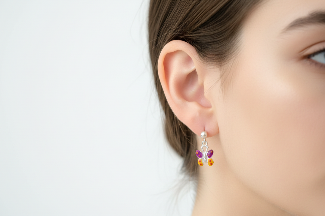 Flutter Charm 925 Silver Butterfly Studs