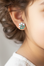 Load image into Gallery viewer, Emerald Bloom Studs