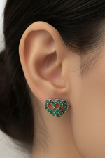 Load image into Gallery viewer, Emerald Twist Studs