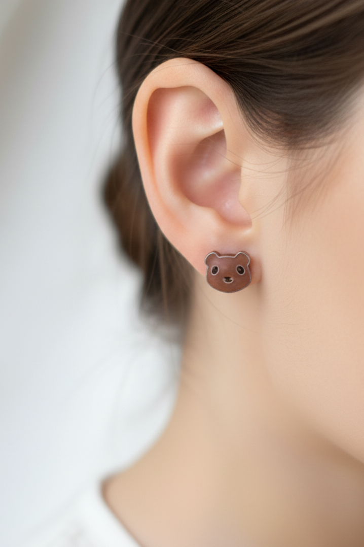 Teddy Face Studs