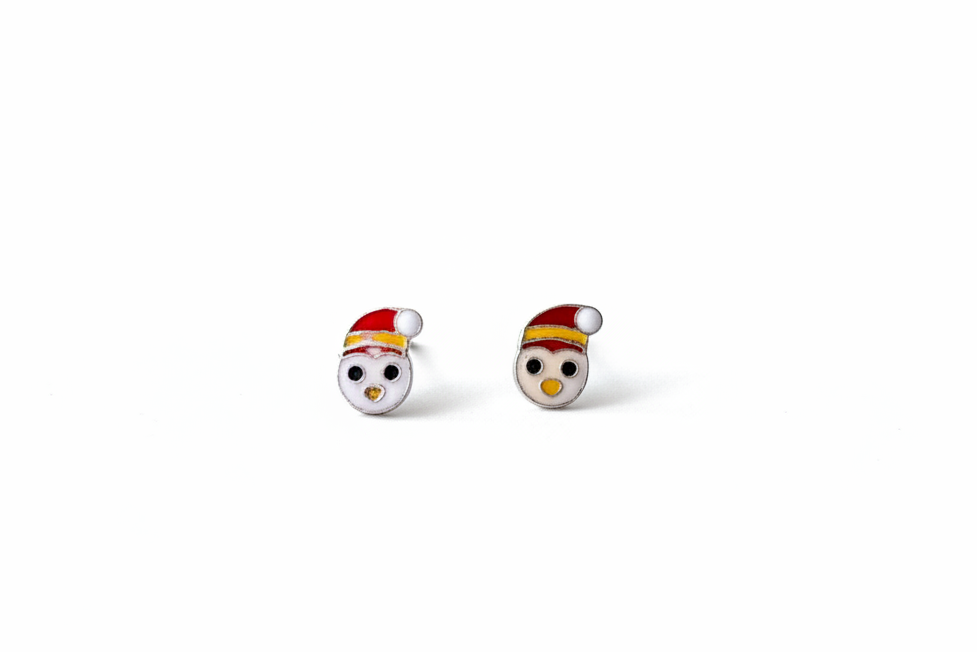 Santa Penguin Studs