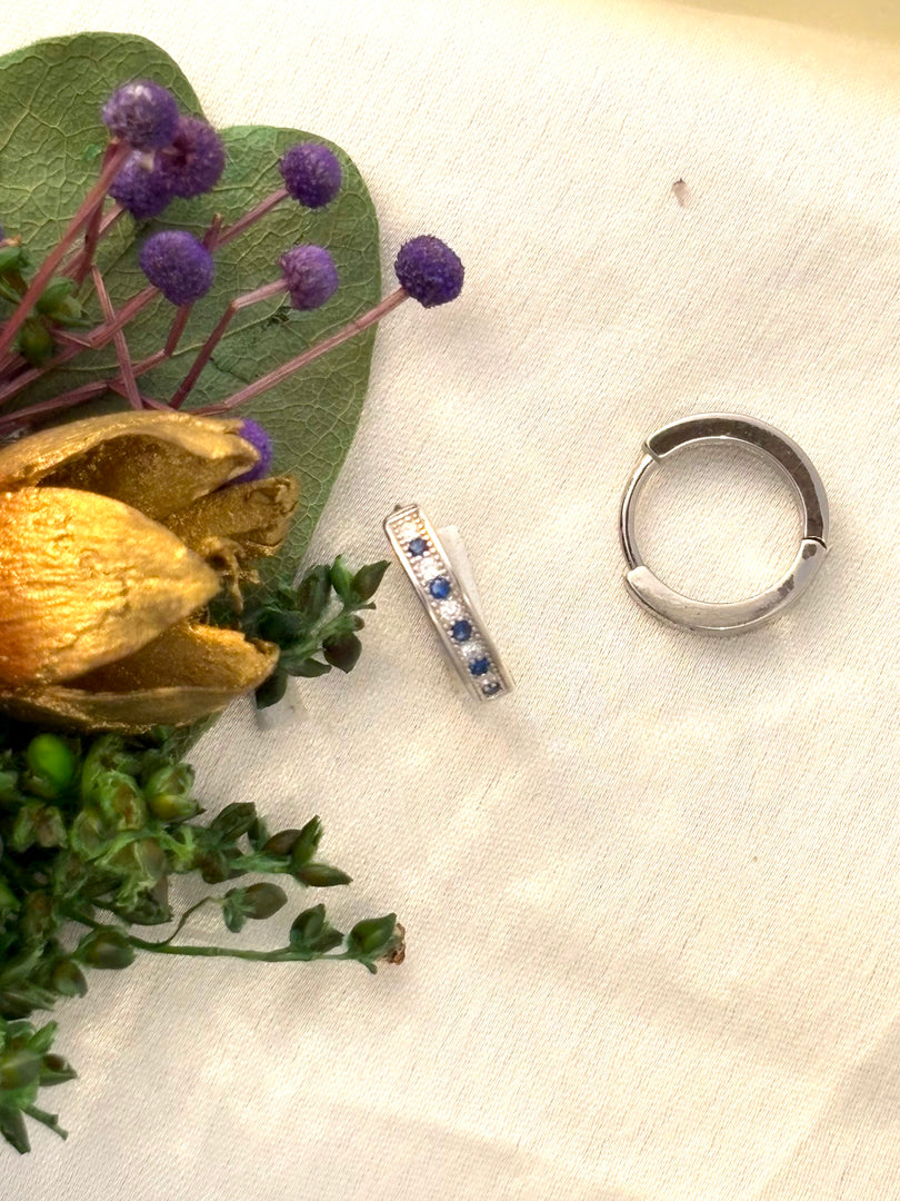 Blue Spark Curve Studs