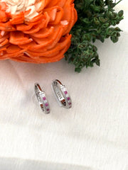 Pink Spark Mini Hoops