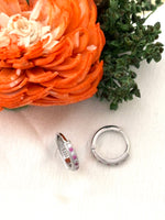 Load image into Gallery viewer, Pink Spark Mini Hoops