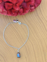 Load image into Gallery viewer, Silver Baby Bracelet with Blue Bottle Charm
