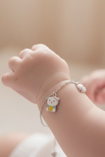 Load image into Gallery viewer, Silver Baby Bracelet with Cartoon Charms.