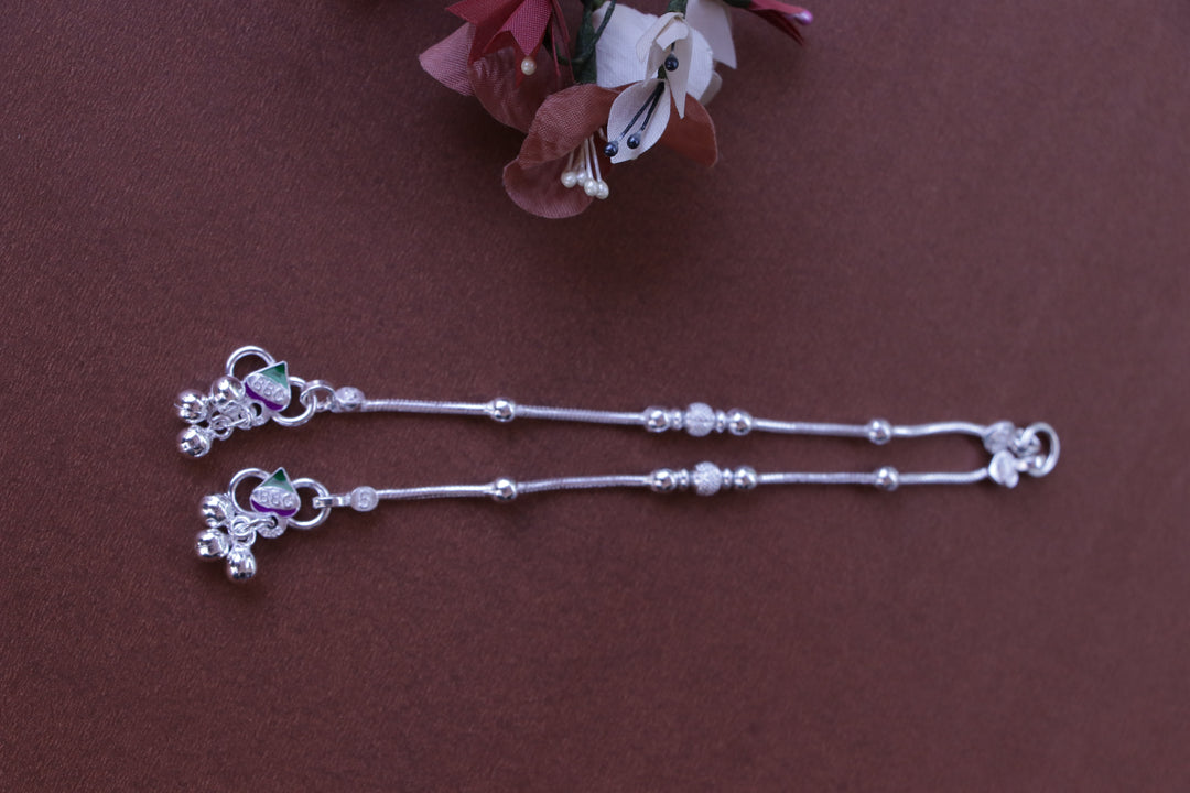 Classic Silver Baby Anklets
