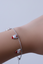 Load image into Gallery viewer, Cute Kitty Charm Silver Bracelet