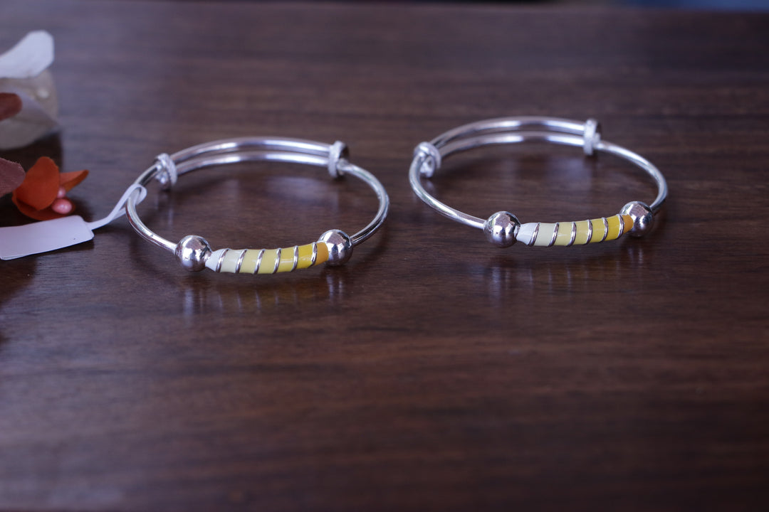 Enamel Silver Bangles