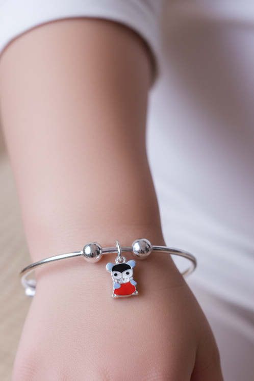 Silver Kids Charm Bangles