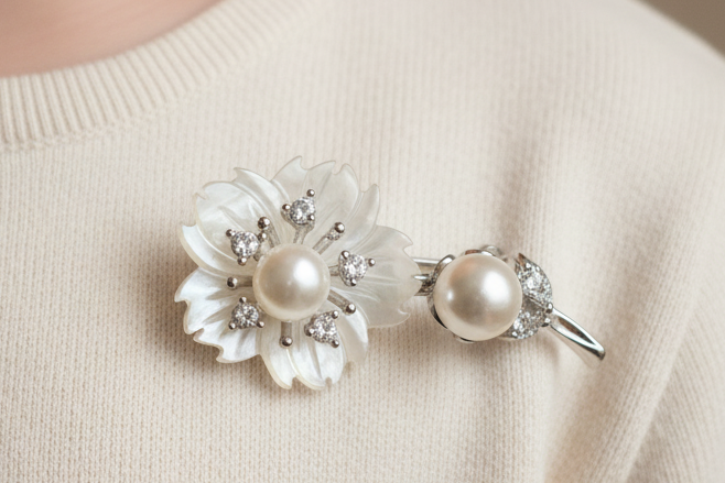 Pearl Petal Bloom Brooch