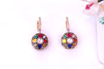Load image into Gallery viewer, Colorful Enamel Round Drop Earrings
