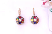 Colorful Enamel Round Drop Earrings