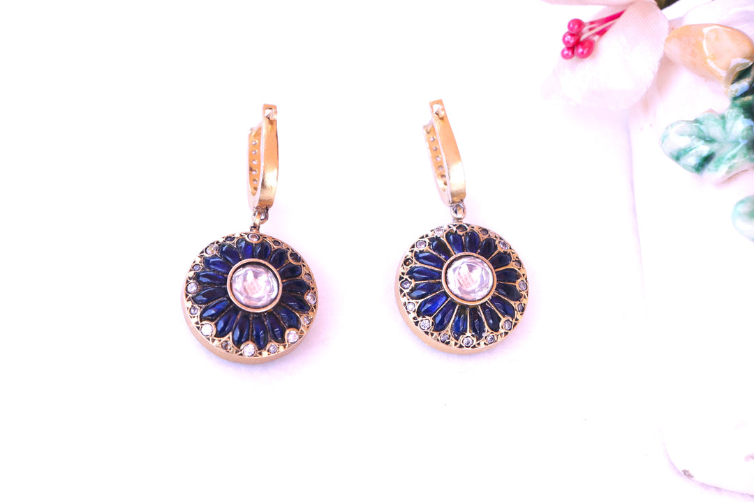 Colorful Enamel Round Drop Earrings