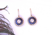 Enamel Floral Round Earrings