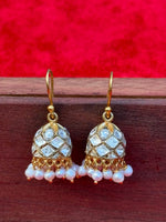 Load image into Gallery viewer, Kundan Pearl Jhumkas