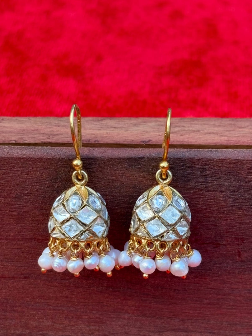 Kundan Pearl Jhumkas