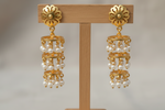 Load image into Gallery viewer, Triple-Tier Pearl Jhumkas