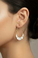 Load image into Gallery viewer, Kundan Crescent Hoops