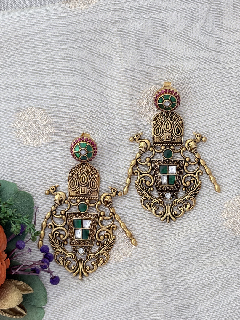 Royal Green Stone Earrings