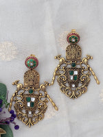 Load image into Gallery viewer, Royal Green Stone Earrings
