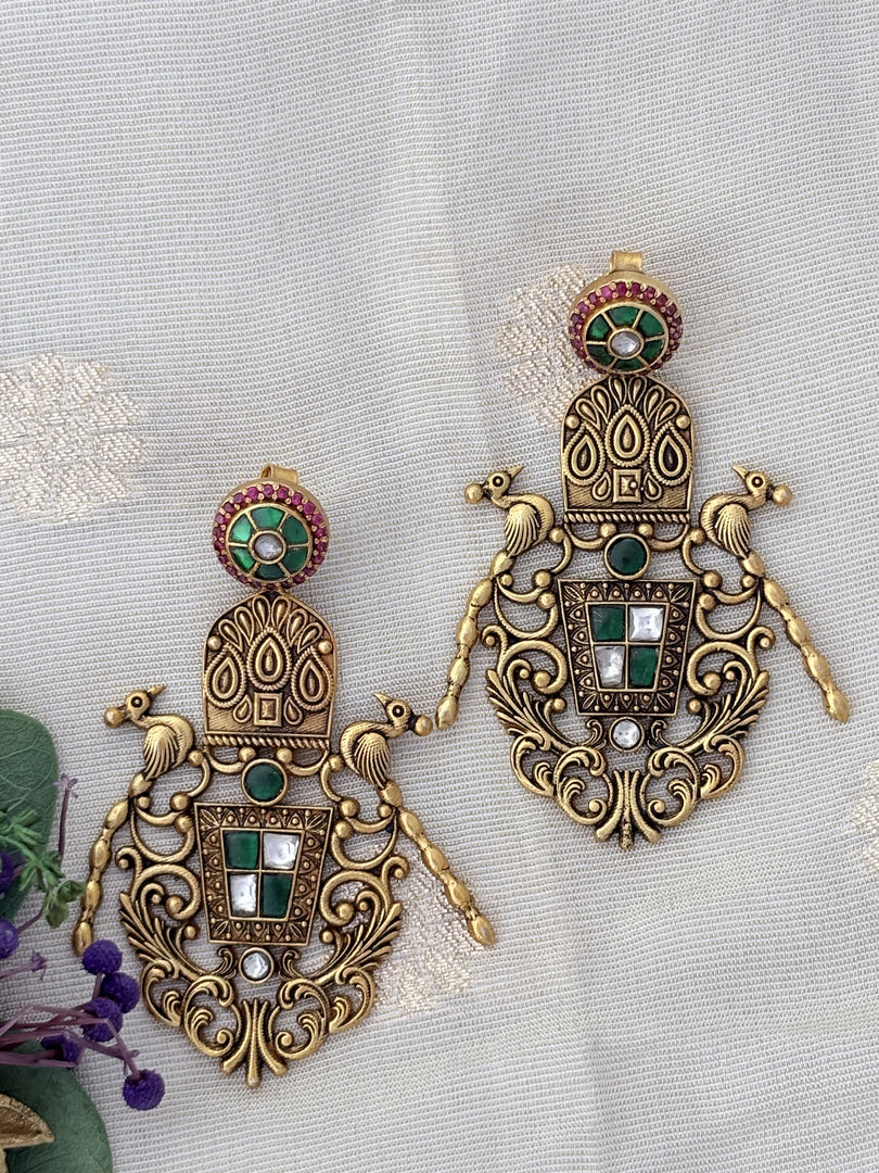 Royal Green Stone Earrings