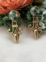 Load image into Gallery viewer, Emerald Stud-Drops
