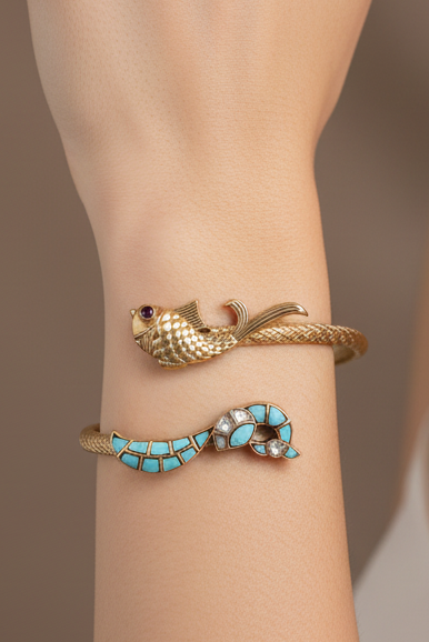 Peacock & Fish Open Kada