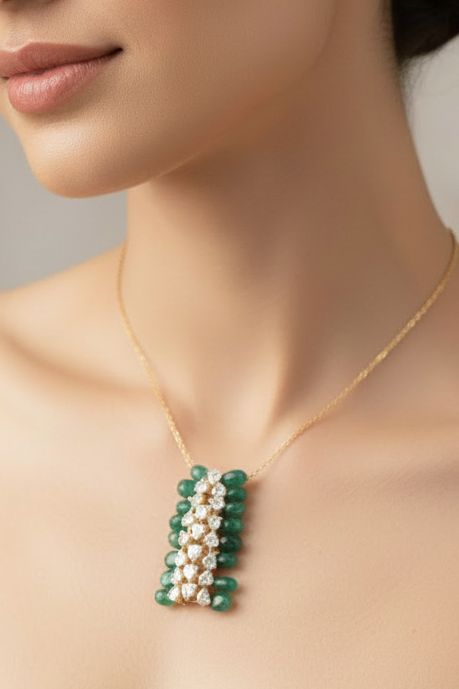 Emerald Cluster Statement Pendant