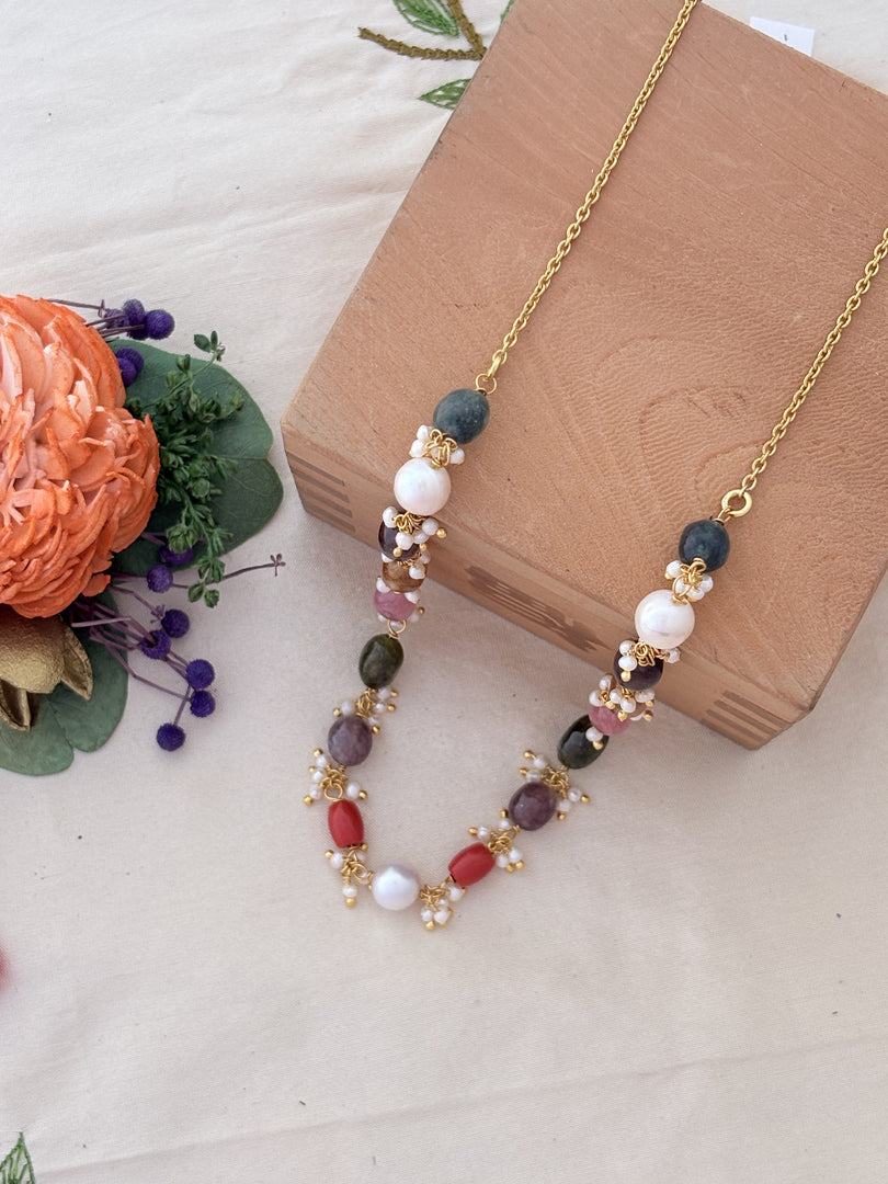 Multi-Gemstone Beaded Necklace