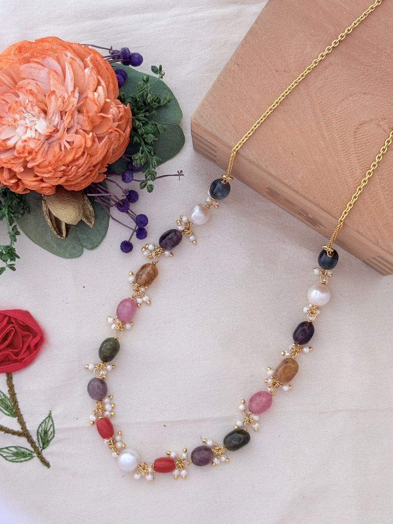 Multi-Gemstone Beaded Necklace