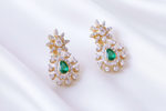 Load image into Gallery viewer, Moissanite Emerald Drop Earrings