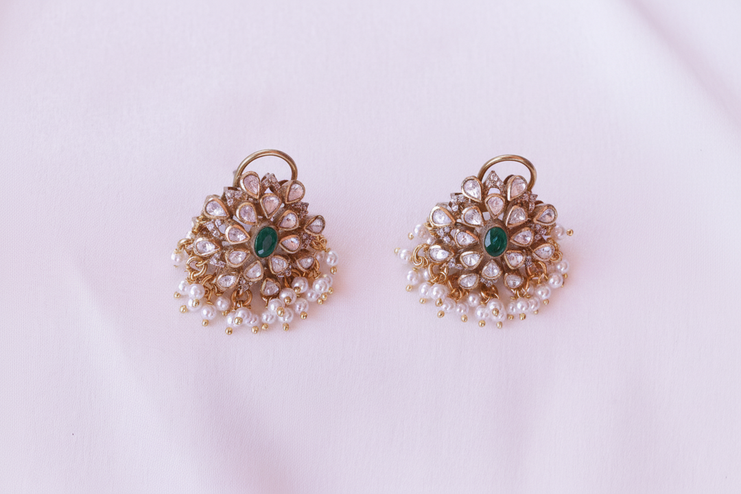 Kundan floral earrings
